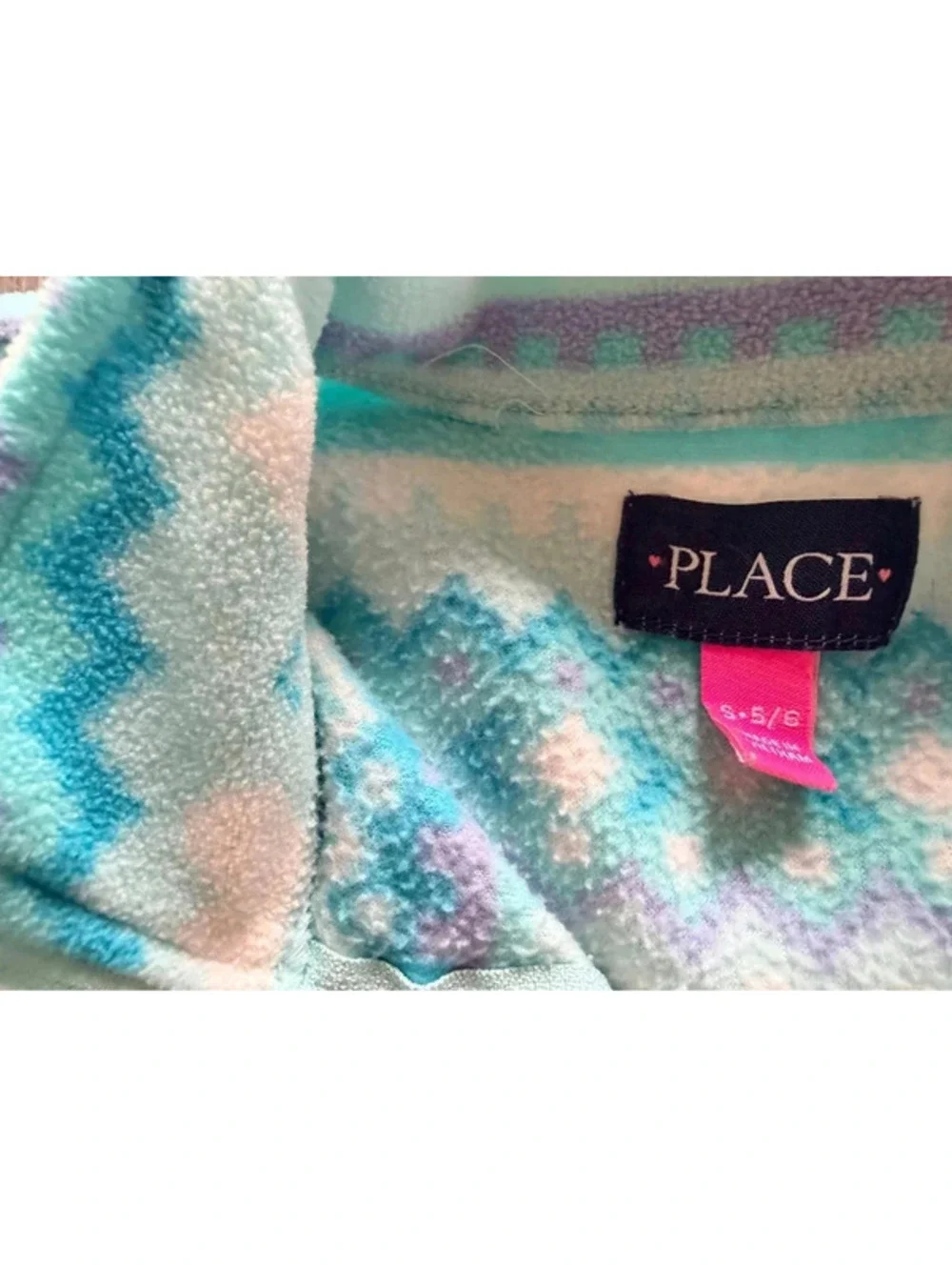 The Children’s Place Fair Isle Fleece Quarter Zip Pullover Girls 5/6